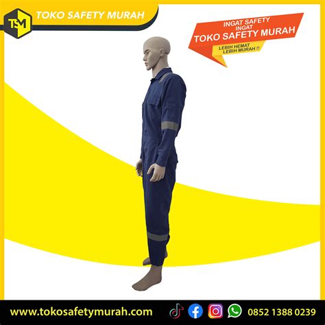 Wearpack Safety Coverall Terusan Imj Biru Dongker Bahan American Drill