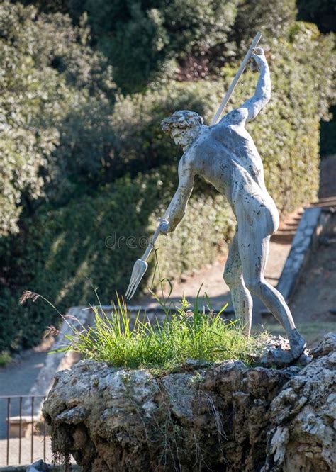 Neptune Statue In The Boboli Garden Florence Editorial Stock Photo