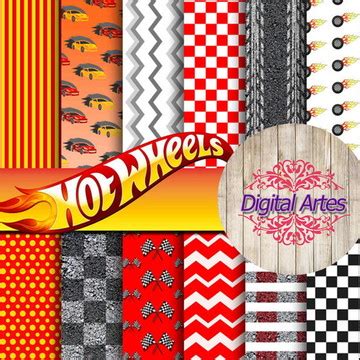 Papel De Parede Hot Wheels Elo7
