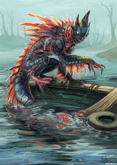 Pin By Weird Wars On Монстры Sea Monster Art Fantasy Monster