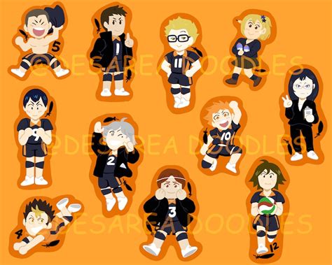 Haikyuu Team Karasuno Cute Sticker Etsy