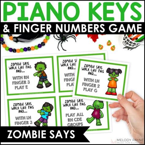 Halloween Piano Game Zombie Says Right Left Finger Numbers Piano