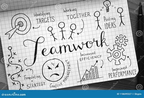 Teamwork Hand Lettered Sketch Notes Stock Image Image Of Abstract