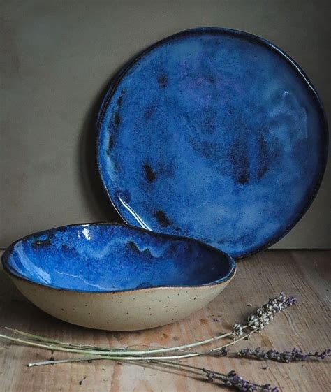 Handmade Blue Ceramic Bowls