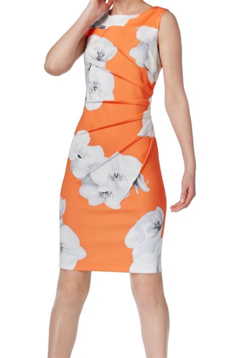 Calvin Klein Calvin Klein New Orange Womens Size 4 Floral Starburst