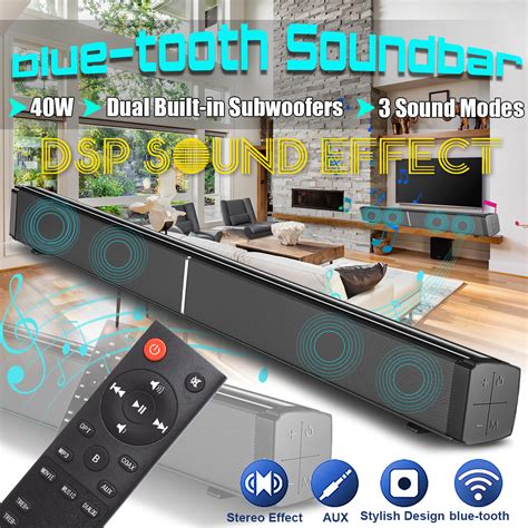 40W bluetooth Subwoofer Speaker Soundbar System Powerful TV Sound Bar ...