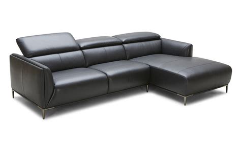 Divani Casa Belfast Modern Black Leather Sectional Sofa