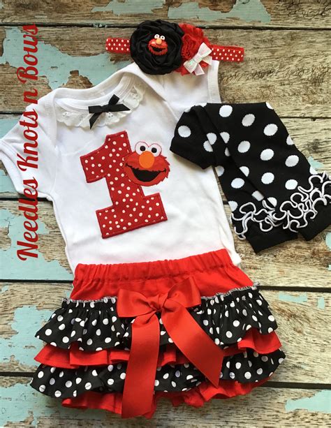 Girls Elmo 1st Birthday Outfit, Elmo Cake Smash Outfit for Girl, First ...