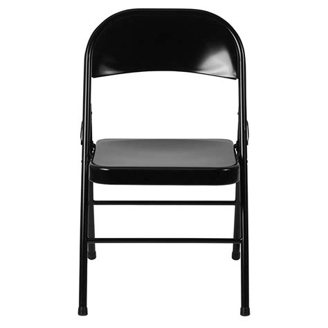 Black Heavy Duty Metal Folding Chair With Gauge Steel Frame