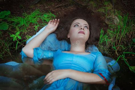 Young Beautiful Drowned Woman Lying In The Water Stock Image Image Of