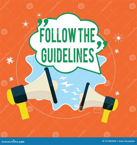 Writing Note Showing Follow the Guidelines. Business Photo Showcasing