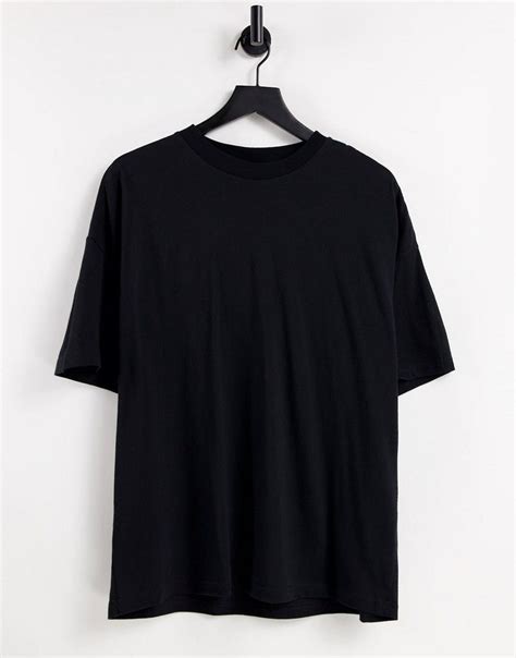 Asos Design Oversized T Shirt With Crew Neck In Black Asos