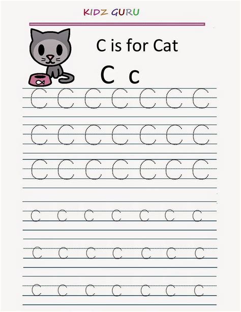 Free Printable Letter C Tracing Worksheets