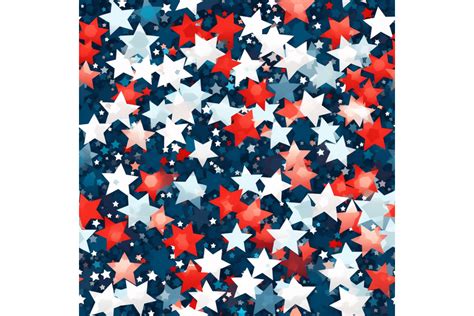 Red White And Blue Sparkle Stars Pattern Graphic By F33ls Design