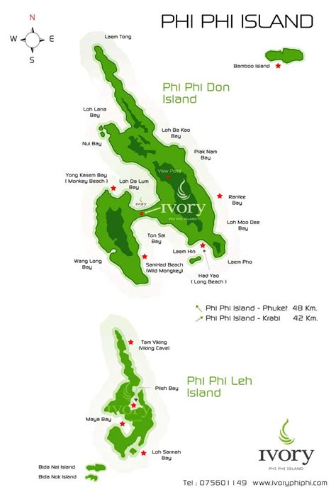 Phi Phi Island map & Ivory Phi Phi Map