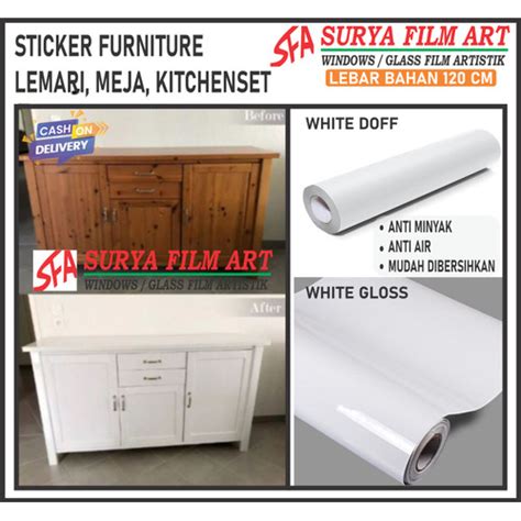 Jual Stiker Putih Polos White Board Sticker Vinyl Lemari Meja