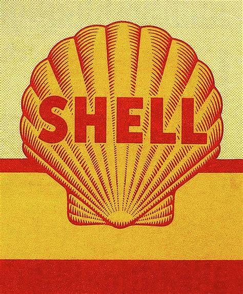 Vintage Shell Oil Logo Mixed Media by All Sorts Art - Pixels