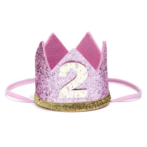 Birthday Party Crown - Pink + Gold Glitter – Project Nursery