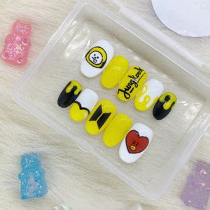 Jual Tata Chimmy Bt Bts Custom Press On Fake Nails Kuku Palsu Nailart