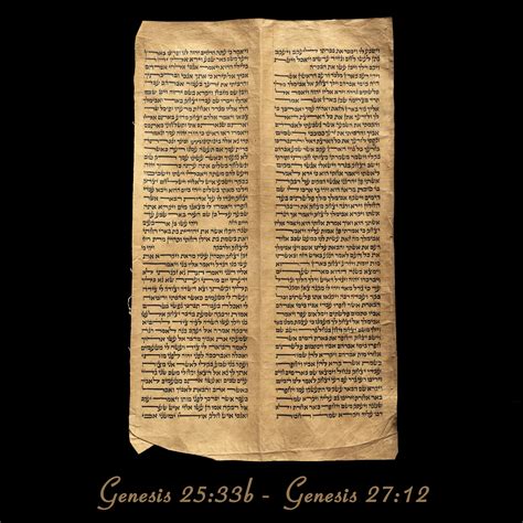 Torah Scroll - Antique Sephardic Torah/Hebrew Bible Pages Handwritten