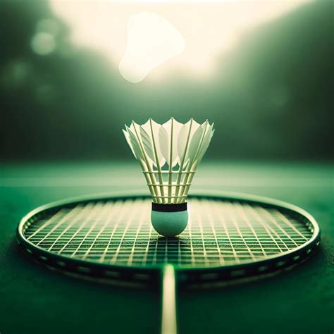 badminton racket  shuttle   court premium ai generated image