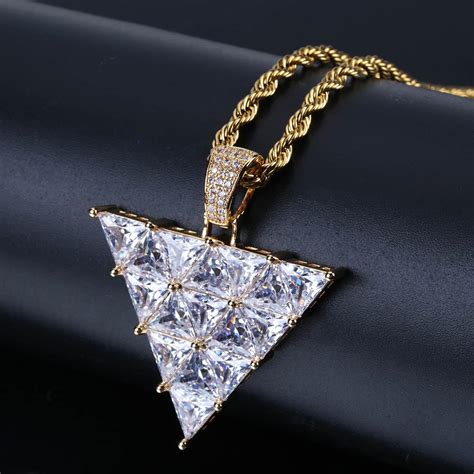 Fashion Inverted Triangle Pendant Necklace High Quality Copper Gold