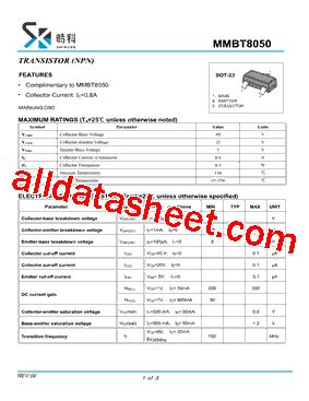 D9D Marking MMBT8050 Datasheet PDF SHIKUES Electronics