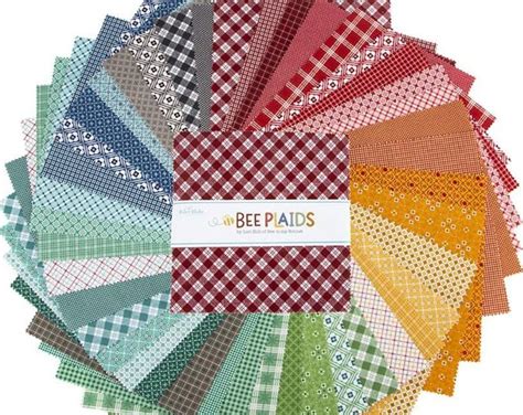 Lori Holt Bee Plaids 10 Stacker Riley Blake Fabric Plaid Fabric Quilting Cotton Squares