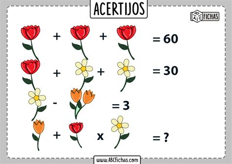 Acertijos Matemáticos Fáciles Para Niños PARA IMPRIMIR