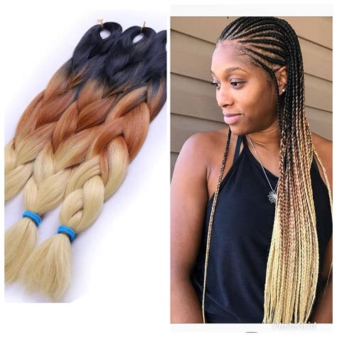 Jumbo Braiding Hair Blackbrowngold 5pcs Jumbo Braids Hair Extension