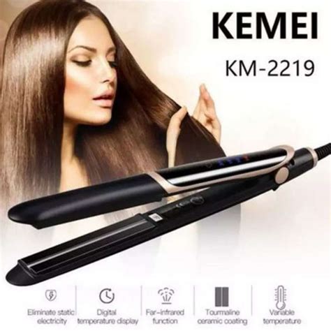 Jual Kemei KM 2219 Hair Straightener Catokan Lurus Curly Rambut