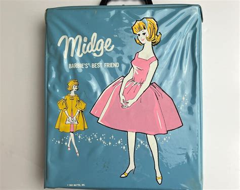 Vintage 1963 Midge Barbies Best Friend Blue Carrying Case - Etsy