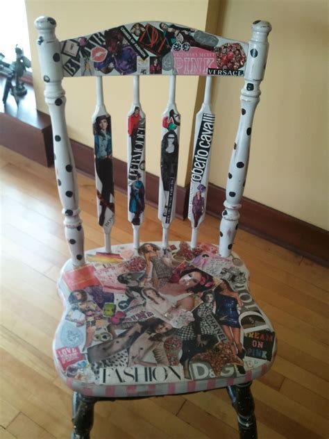 Handmade Chair For My Craft Room Decoupage Chair Handmade Chair Furniture Makeover