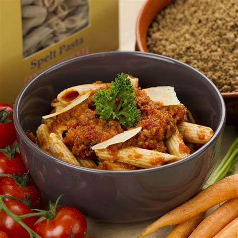 Vege2go Spelt Pasta Bolognese Vegetarian Ready Meal Delivered