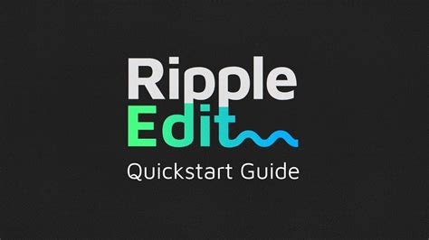 Ripple Edit For After Effects Quick Start Guide Youtube