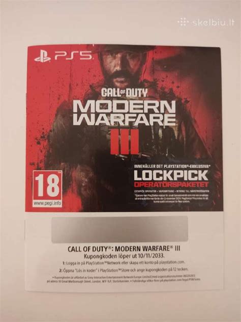 Cod Modern Warfare 3 Digital Key Raktas Ps4 Ps5 Skelbiu Lt