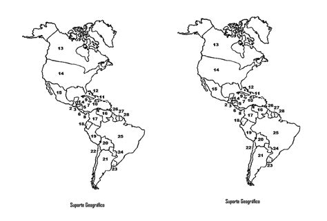 2 Mapas Do Continente Americano Com NÚmeros Para Colorir