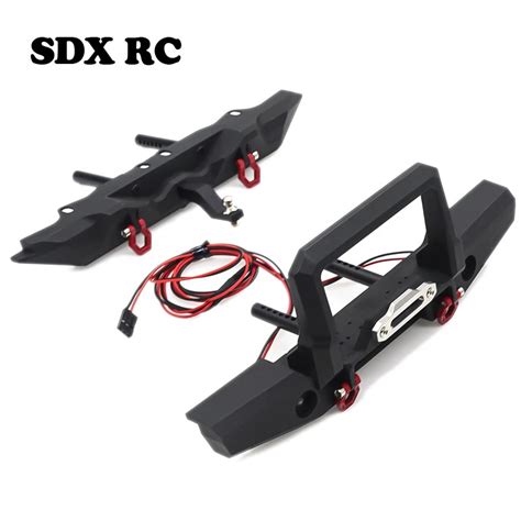 Rc Car Metal Front Bumper With Led Light And Rear Bumper For Rc