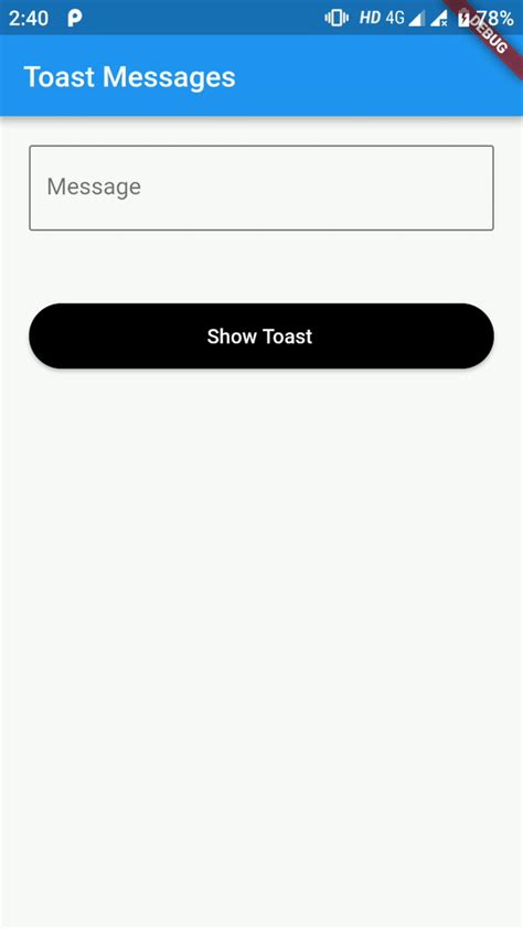 Flutter Application To Show Android S Toast Message