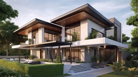 3d Rendered Architecture Of A Contemporary House S Exterior Powerpoint