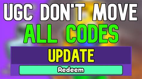 New Ugc Don T Move Codes Roblox Ugc Don T Move Codes December