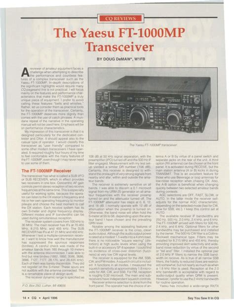 PDF I The Yaesu FT IOOOMP Transceiverradiomanual Info Schemi