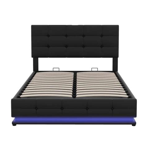 Merax Full Size Tufted Upholstered Platform Bed With Hydraulic Storage