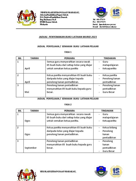 Jadual Semakan Buku Latihan Murid Pdf