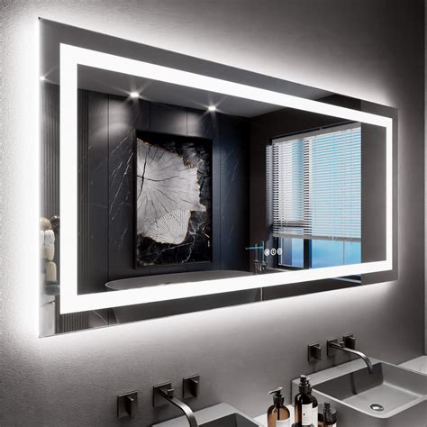 Loaao 60x30 Led Bathroom Mirror With Lights Anti Fog