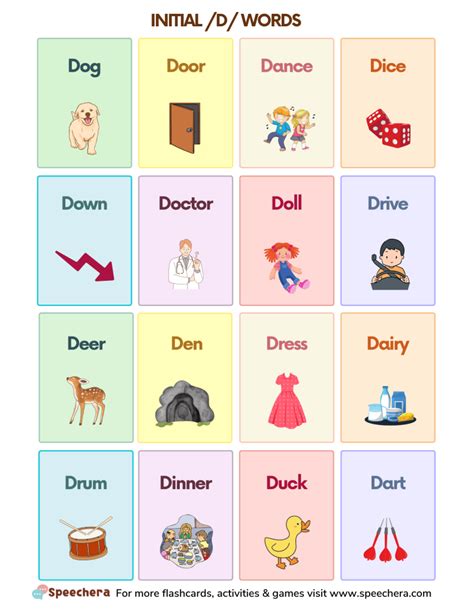 Free Initial D Sound Words For Speech Therapy SpeechEra