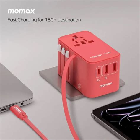 Momax Ua D World W Gan Ports Travel Charger With Built In Usb C