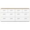 Bowery Hill Engineered Wood Low Profile Drawer Double Dresser In Oak