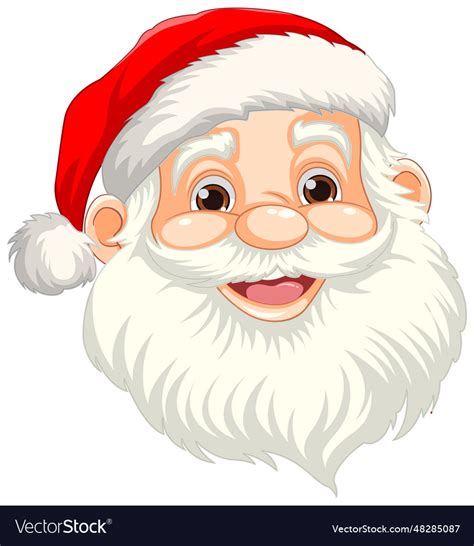 Cheerful Smiley Santa Claus Cartoon Face Vector Image