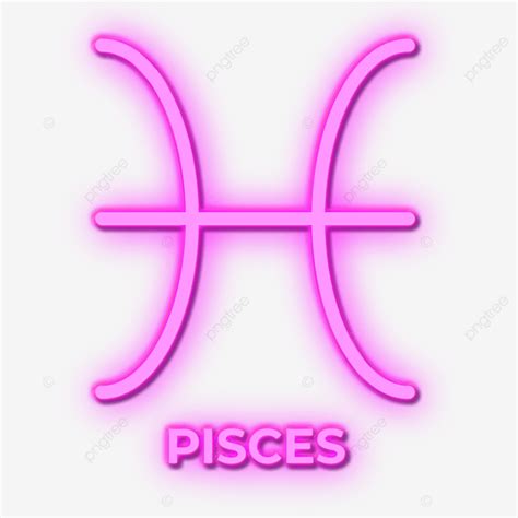 Pisces Icon With Neon Effect Pisces Horoscope Zodiac PNG Transparent